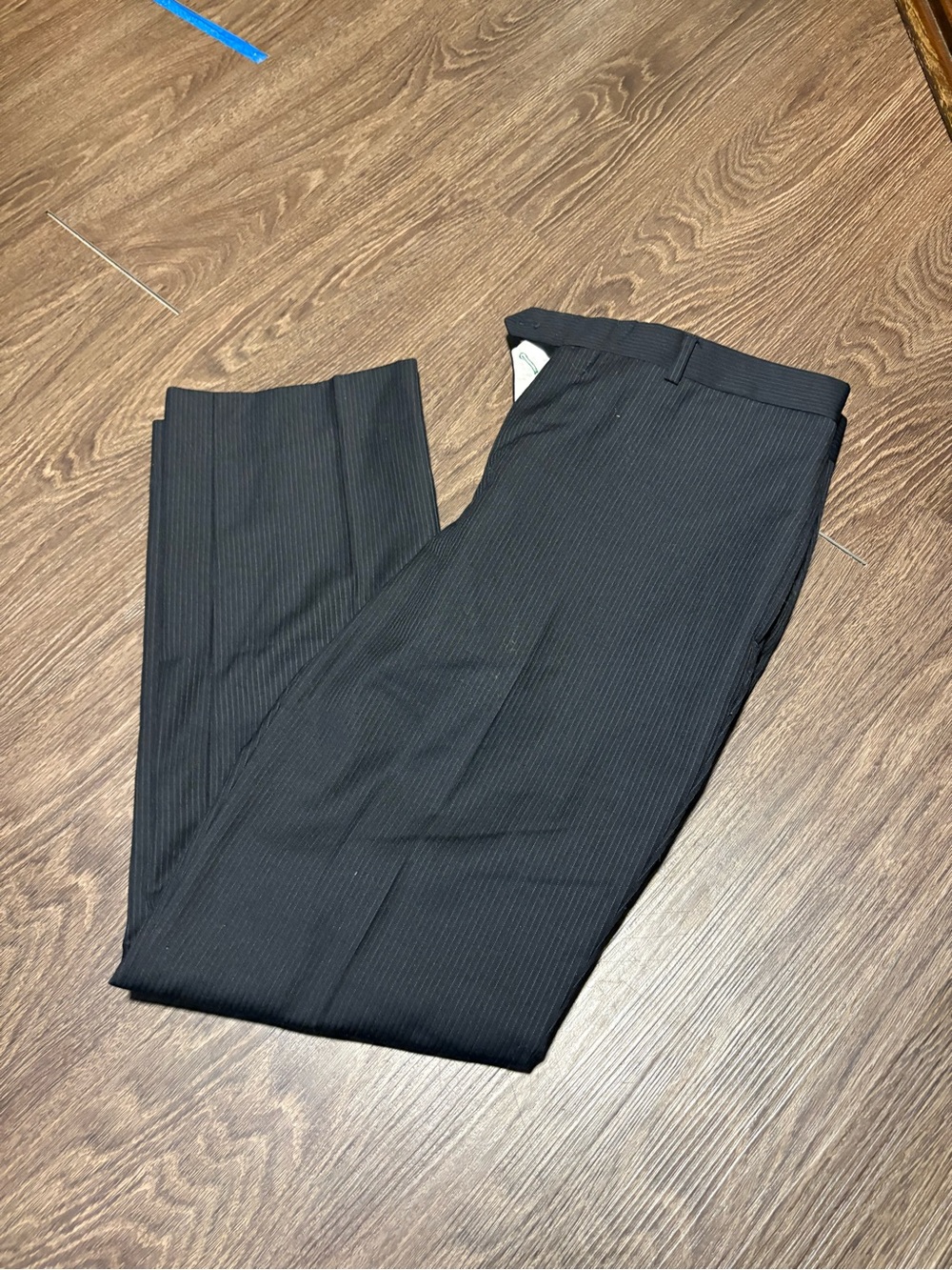 Tommy Hilfiger Men's Black Pinstripe Dress Pants 34 Short